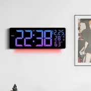LED Digital Wall Clock Date Week 10 Level Brightness Adjustment Timer 12/24H