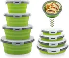 Collapsible Bowls with Lids, Space Saving Silicone Food Storage Containers for T