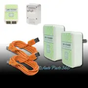2X 4 USB PORT WALL ADAPTER+10FT CABLE SYNC CHARGER ORANGE GALAXY S4 S3 S2 NOTE 2