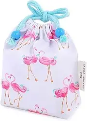 Laura Ashley N3585700 Pretty Flamingo Colorful Candy Style Cup Bag, Girls, Drawstring for Small Children, Elementary School Students, School Entrance