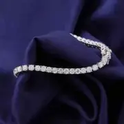 Lab-Created 13.40 Ct Round White Diamond Jewelry Tennis Bracelet 925 Silver