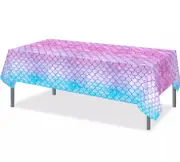 Mermaid Tail Printed Tablecloth 220 x 130 cm Kids Girls Birthday Table Cover Decoration