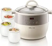 Electric Stew Pot, 4.5L Multi-Function Ceramic Inner Slow Cookers, 9.5H Smart Appointment Health Pot for Stew Pot, Soup, Baby Porridge, Desserts, Bird's Nest Stew, 600W