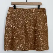 Ann Taylor LOFT Wool Blend Sequin Camel Mini Skirt NWT
