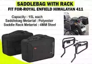 Royal Enfield "Black Saddle Bag Pair With Rack Fit For Himalayan 411"