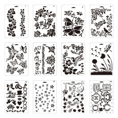 12pcs Multi-purpose Painting Stencil DIY Drawing Stencil Template for Decors
