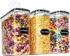 Airtight Food Cereal Storage Containers with Lids 2.5L Set of 3 Kitchen Pantry