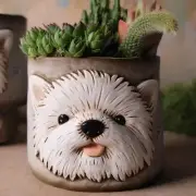 Puppy Westie Planter Pots for Indoor Plants, 6 Inch Resin Adorable Face Plant