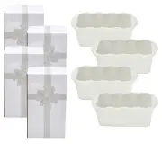 Temp-tations Set of (4) Ruffled 12-oz Mini Loaf Pans in Woodland White