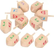 10 Pcs Wooden Spinning Tops for Safe Natural Wood Craft Engaging Decorations for Home School Outdoor Activities Promotes Hand Eye Coordination Learning