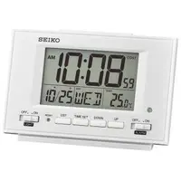 在飛比找森森購物網優惠-SEIKO 精工 溫度顯示防貪睡電子鬧鐘/白/QHL075W