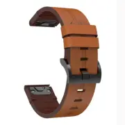 20 22 26mm Leather Watch Wristband Strap For Garmin Fenix 7X 7 6 6X 6 6S Pro B