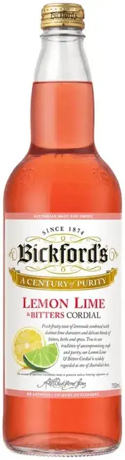 Bickfords Lemon Lime & Bitters Cordial 750ml