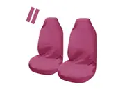 Universal Pulse Throwover Front Seat Covers - Bonus Seat Belt Buddies - Pink