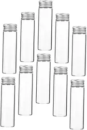 10pcs Glass Bottle Perfume Sample Bottles Glass Medicine Bottle Glass Perfume Bottles Empty Dispensing Bottle Sample Jar Water Dispenser Travel Aluminum Liquid/1038