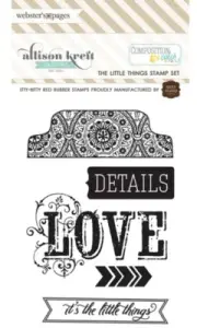 Alison Kreft Webster’s Pages Cling Stamps The Little Things Composition Retired