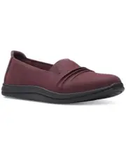 New Clark’s Cloudsteppers Breeze Sole Slip On Flat Comfort Shoes Burgundy Sz 11M