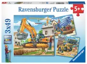 Ravensburger - Construction Vehicle Puzzles 3 x 49 Piece