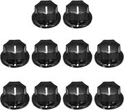 uxcell 10Pcs ABS and Copper Potentiometer Knobs 1/4" Volume Tone Control Top Hat Knob for Guitar Instruments Audio Mixer Amplifier Black