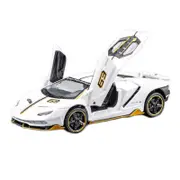 Catzon 1:32 Track Paint LP770 Alloy Car Model with Pull-Back Functionality and Sound Light Effects-White