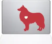 The Decal Guru I Love My Collie Decal Vinyl Sticker, 13" MacBook Air, Red