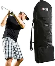 Golf Flight Bag - Golf Case, Golf Transport Case with Wheels, Golf Club Berry Cover with Adjustable Shoulder Strap for Draught Buses