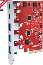 PCIe to USB 3.2 Gen 2 Card – 3 USB-A & 2 USB-C Ports 20Gbps Redcomets U21