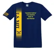 USS HIGGINS DDG-76*DESTROYER*VINYL&SILK SCREEN*NAVY LICENSED SHIRT