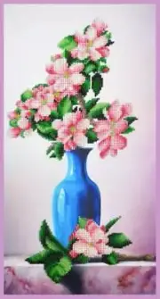 Bead embroidery kit Flowering apple-tree hand embroidery needlework kit