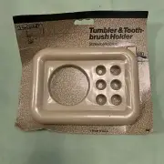 InterDesign 66506 Wall Tumbler & Toothbrush Holder Sand Color