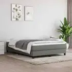 vidaXL Box Spring Bed with Mattress Dark Grey 137x190 cm Fabric 2BB