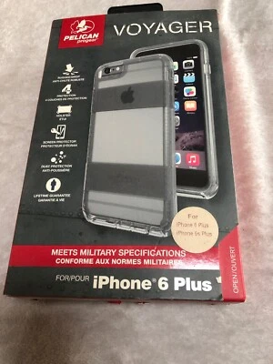 Pelican Voyager Case and Holster fit iPhone 6 Plus /6s Plus - Clear / Light Gray