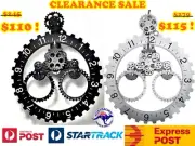 3D Modern Wall Art Calendar Gear Clock