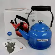 Le Creuset Enamel on Steel 1.25 Quart Demi Tea Kettle, Marseille Blue - New