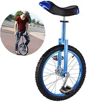 Adjustable Kids Unicycle 16/18 Inch Balance Exercise Fun Bike Cycle Fitness, for Children from 9-14 Years Old, Comfortable Seat & Skidproof Wheel (Color : Blue, Size : 16 Inch Wheel) Durable TDF