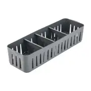 Simplify Slim Stackable Organizer Bin with Adjustable Dividers, Grey