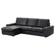 KIVIK 3-seat sofa, with chaise longue/Grann/Bomstad black