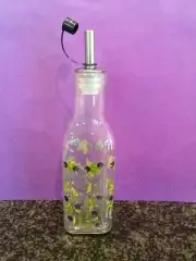 Olive Oil Container With Grape And Leaf Design Prepper Storage