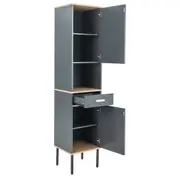 Giantex Slim Bathroom Cabinet Tall Freestanding Storage Cabinet Space Saver Grey