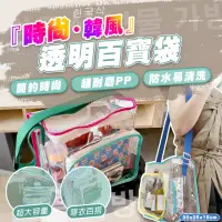 在飛比找momo購物網優惠-【TAS 極限運動】時尚韓風透明百寶袋(透明收納包 透明防水