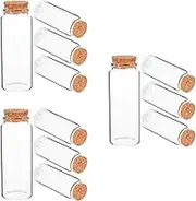 LUOZZY 12pcs Decorative Glass Bottles with Cork Stoppers 150ml for Wedding Party Favors DIY Crafts and Home Decor