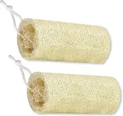 Natural Loofah Sponge (2 Pack), 6“ Organic Loofah Exfoliating Body Scrubber Egyptian Loofa Eco Friendly 100% All Natural Biodegradable luffa Cleaning for Deep Clean Real loofah Bath Shower Men Women
