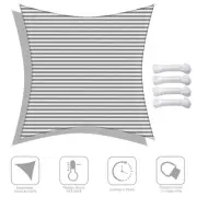 18x18Ft 97% UV Block Square Sun Shade Sail Canopy Outdoor Patio Pool Gray+White