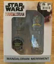NEW STAR WARS MANDALORIAN GLASSWARE SET OF 4 10oz GLASSES MIB