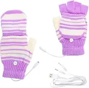 VANZACK 1 Pair USB Heated Gloves Fingerless Gloves Unisex Gloves Womens Winter Gloves Touch Screen Gloves Full Finger Gloves Heated Laptop Gloves Woolen Yarn Gloves Ski Battery