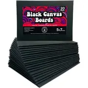 20 Pack Black Canvas Boards for Painting Blank Art Canvases Panels for Paint