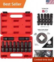 Durable 3/8-Inch Drive Metric Deep Socket Set - 10-Piece for Automotive Repairs