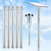 Starlink Mini Pole Mount Kit, Starlink Pole Mounting, 9ft Starlink Ground Features a Durable 1.5'' Diameter Pole with No Dig Ground Anchor, Suitable for Starlink V4 (Mini Mount)