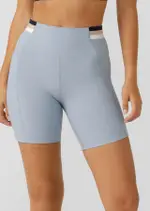 [Lorna Jane] Transform Booty Rib Bike Shorts in Blue, Size - Large L Glacia Blue