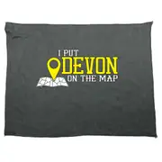 Put On The Map Devon - Funny Novelty Soft Sport Microfiber Towel